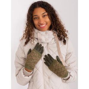 Fashionhunters Khaki zimní rukavice na smartphone Velikost: S/M