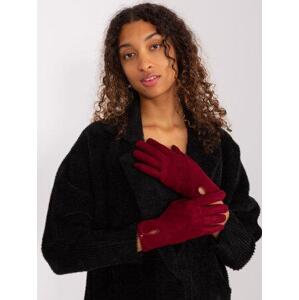 Fashionhunters Vínové dámské rukavice se zateplením.Velikost: S/M