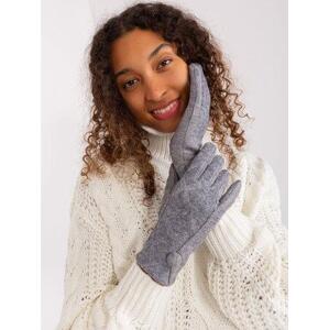 Fashionhunters Tmavě šedé dámské pletené rukavice Velikost: S/M