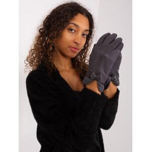 Fashionhunters Tmavě šedé zateplené dámské rukavice Velikost: S/M