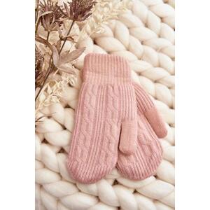 Kesi Teplé dámské jednoprstové rukavice, růžové, jedna velikost, Růžová
