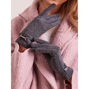 Fashionhunters Klasické dámské rukavice tmavě šedé L / XL