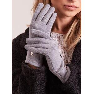 Fashionhunters Klasické šedé rukavice M / L