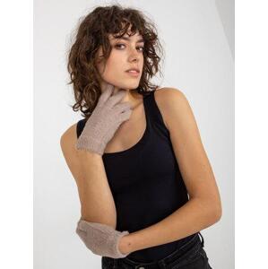 Fashionhunters Béžové dámské zimní rukavice Velikost: ONE VELIKOST, Béžový, JEDNA