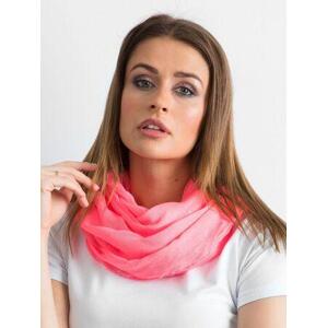 Fashionhunters Fluo růžový šátek s kamínky Velikost: JEDNA VELIKOST