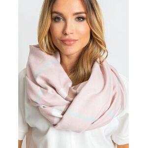 Fashionhunters Světle růžový šátek s třásněmi VELIKOSTI, JEDNA, VELIKOST