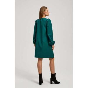 MOODO Šaty s nabíranými rukávy Velikost: XL, Zelená