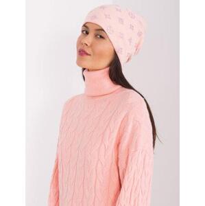 Fashionhunters Světle růžová zimní čepice s kašmírem.Velikost: ONE SIZE, JEDNA, VELIKOST