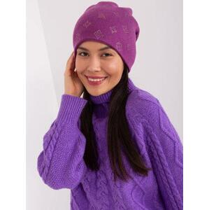 Fashionhunters Fialová zimní čepice s kašmírem.Velikost: ONE SIZE, JEDNA, VELIKOST