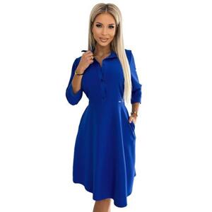 Numoco Košilové šaty SANDY - modré Velikost: XL, Modrá