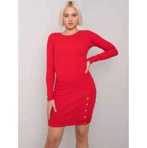 Fashionhunters Červené vypasované šaty Aneeka RUE PARIS Velikost: L