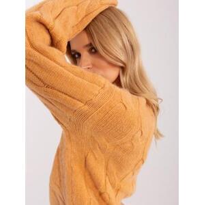 Fashionhunters Velbloudí kabelový pletený svetr Velikost: ONE SIZE, JEDNA, VELIKOST