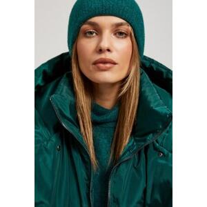 MOODO Prošívaná bunda s kapucí Velikost: XS, Zelená