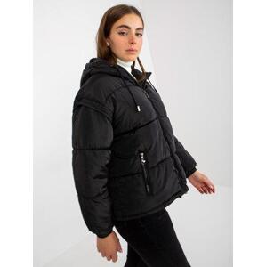 Fashionhunters Černá zimní bunda 2v1 s odepínacími rukávy.Velikost: XL