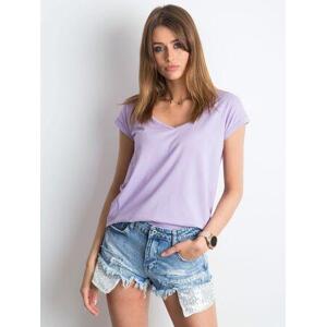 Fashionhunters Světle fialové tričko Vibes Velikost: XS