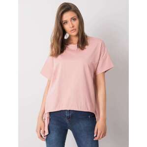 Fashionhunters Růžové tričko Alena RUE PARIS velikost: M