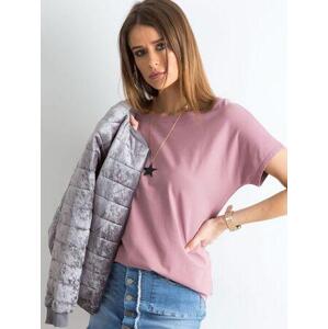 Fashionhunters Špinavé růžové tričko XS se zadním výstřihem