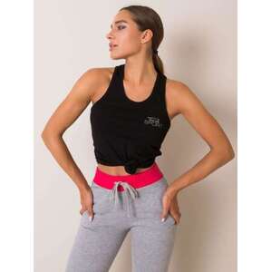 Fashionhunters Sophie FOR FITNESS Black Sports Top Velikost: S