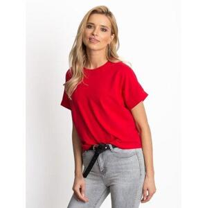 Fashionhunters Červené tričko Woodland Velikost: S.
