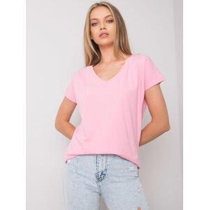 Fashionhunters Světle růžové tričko od Emory Velikost: S