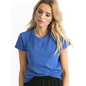 Fashionhunters Tmavě modré tričko Peachy velikost: S