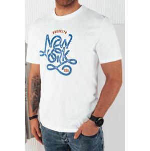 Dstreet Pánské tričko s potiskem bílé RX5369 L, Bílá,