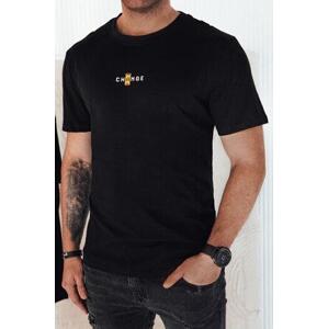 Dstreet Pánské tričko s černým potiskem RX5461 L, Černá