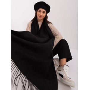 Fashionhunters Černý jednobarevný dámský šátek.Velikost: ONE SIZE, JEDNA, VELIKOST