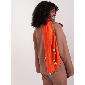 Fashionhunters Oranžový šátek s aplikacemi.Velikost: ONE SIZE, JEDNA, VELIKOST