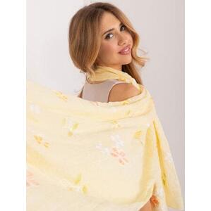 Fashionhunters Světle žlutý dámský šátek s výšivkou.Velikost: ONE SIZE, JEDNA, VELIKOST
