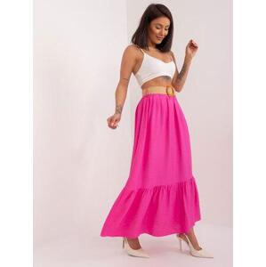 Fashionhunters Tmavě růžová, vzdušná sukně s volánky Velikost: JEDNA VELIKOST