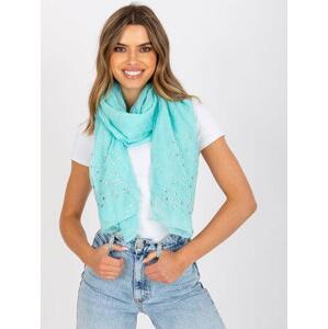 Fashionhunters Světle modrý vzdušný šátek s aplikací Size: ONE SIZE, JEDNA, VELIKOST