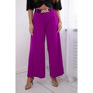 Kesi Viskózové kalhoty se širokými nohavicemi tmavě fialové UNI, Ciemny, ||, Fioletovy, Univerzální