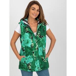 Fashionhunters Zelená dámská vesta s kapucí Velikost: S