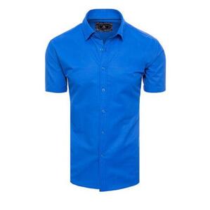 Dstreet KX0990 M chrpově modrá pánská košile s krátkým rukávem