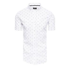 Dstreet pánská bílá košile s krátkým rukávem KX1031 Velikost: L