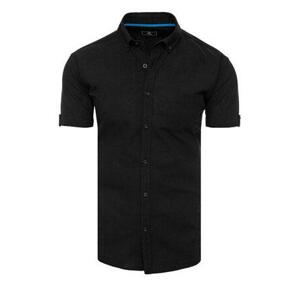 Dstreet KX0982 XXL pánská černá košile s krátkým rukávem