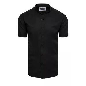 Dstreet Černá pánská košile s krátkým rukávem KX0997 L