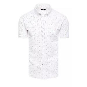 Dstreet KX1007 XL pánská bílá košile s krátkým rukávem