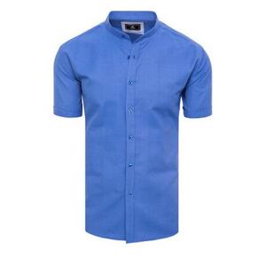 Dstreet KX1001 L chrpově modrá pánská košile s krátkým rukávem