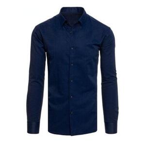 Dstreet Pánská jednobarevná tmavě modrá košile DX2498 XL