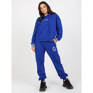 Fashionhunters Tmavě modrá volná mikina s kalhotami Velikost: L / XL