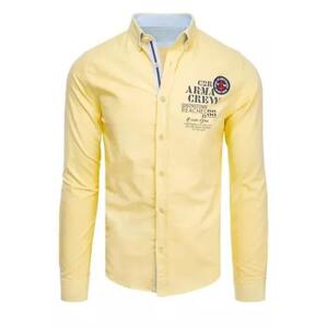 Dstreet Pánská žlutá košile DX2246 XXL