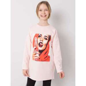 Fashionhunters Světle růžová tunika pro dívku vyrobená z bavlny 128