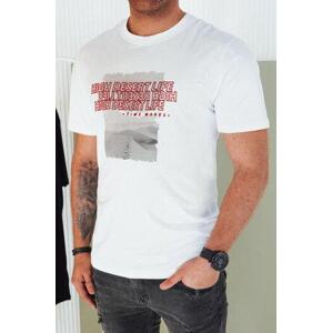 Dstreet Pánské tričko s potiskem bílé RX5487 XL, Bílá,