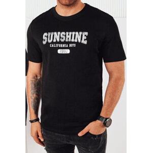 Dstreet Pánské tričko s černým potiskem RX5376 L, Černá