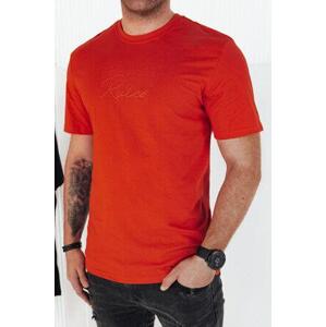 Dstreet Pánské tričko s oranžovým potiskem RX5411 L, Oranžová,