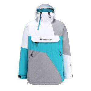 Alpine Pro bunda dámská KANA lyžařská modro/bílo/šedá S, Zelená