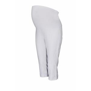 Be MaaMaa Těhotenské 3/4 kalhoty s elastickým pásem - bílé XL (42)