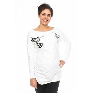 Be MaaMaa Těhotenské triko, mikina Kolibri - bílé XL (42)